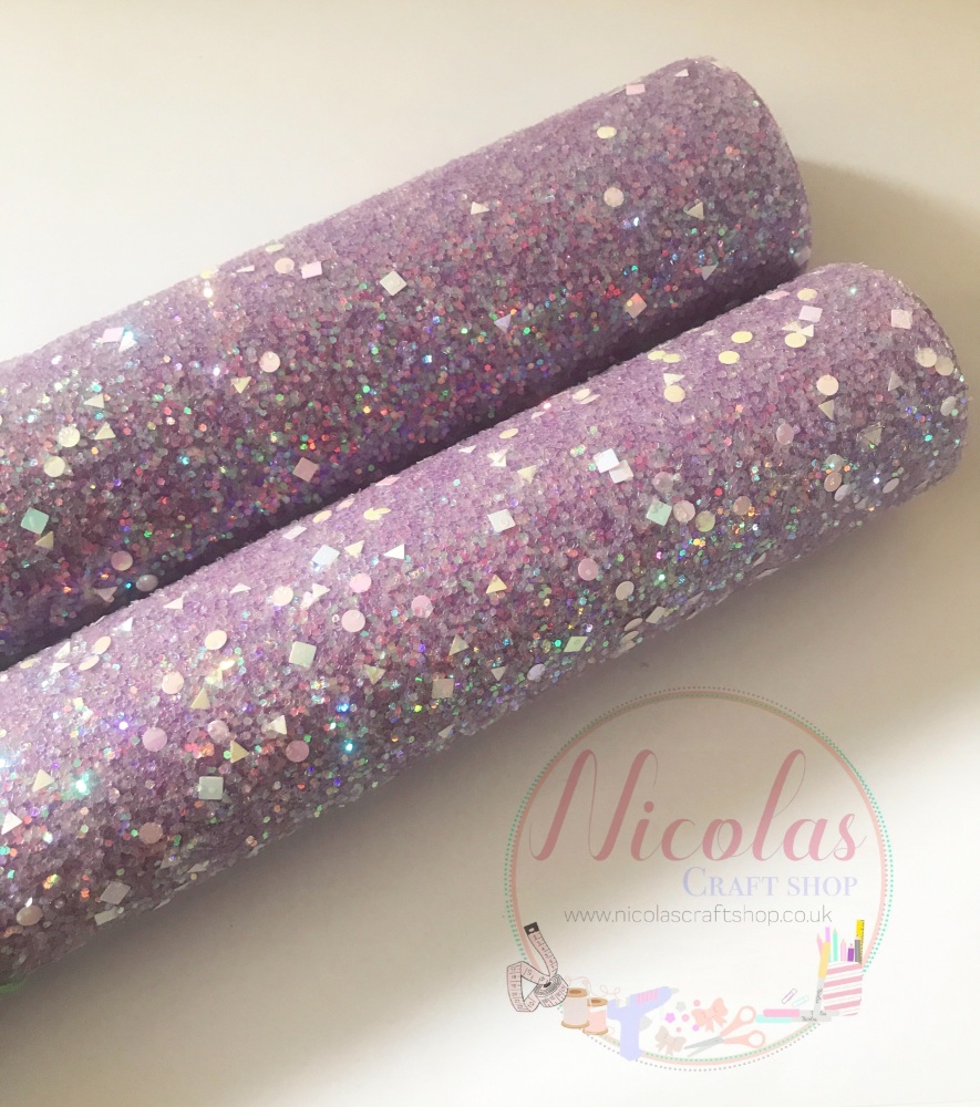 purple shape sequin chunky glitter a4