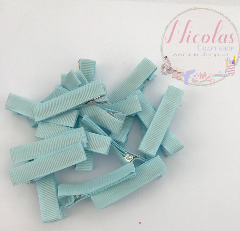 Baby Blue Pre lined 45mm alligator clips (pack of 10)