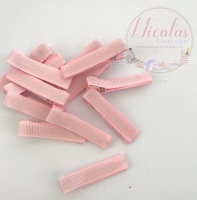 Baby Pink Pre lined 45mm alligator clips (pack of 10) 