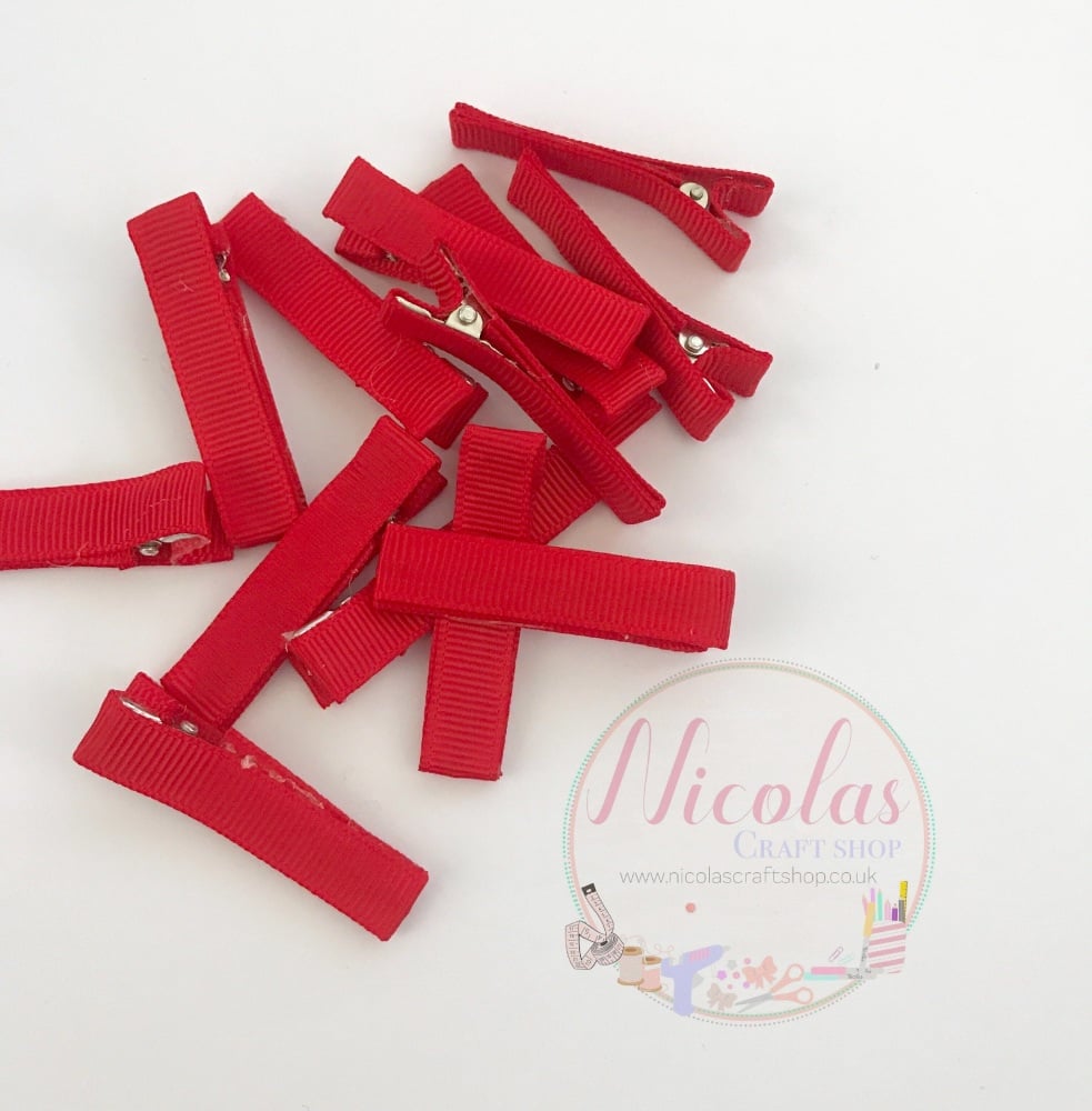 Red  Pre lined 45mm alligator clips (pack of 10) 