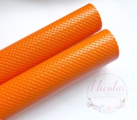 Glossy orange patterned plain leather a4