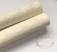 White Lace Fine Glitter Fabric