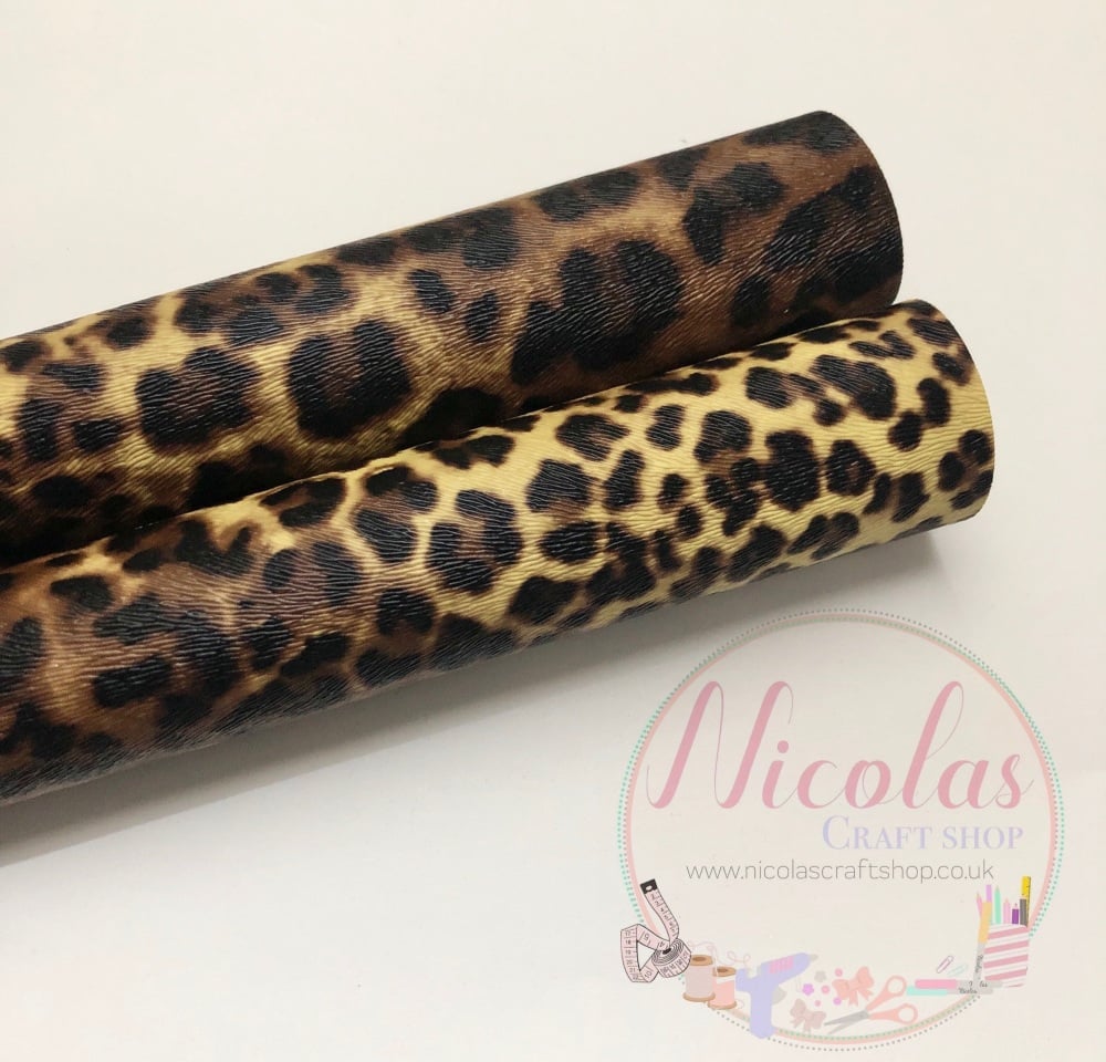 Leopard Print brown printed leatherette a4