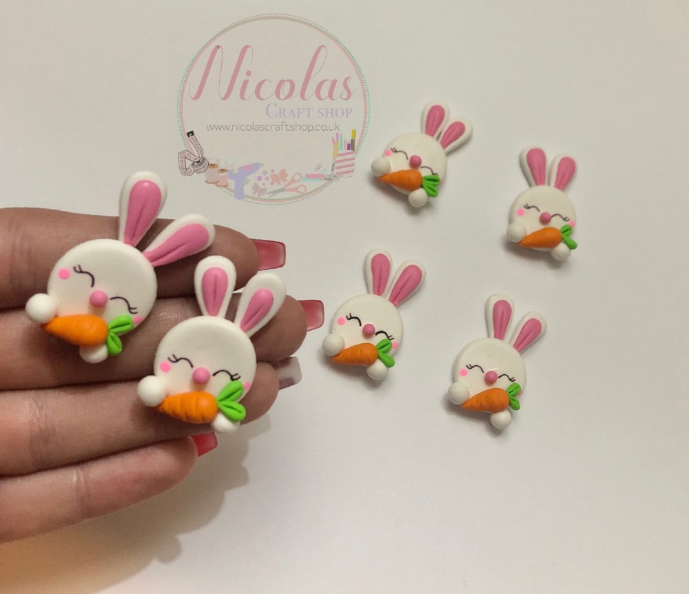 Easter Bunny Head - Carrot polymer clay