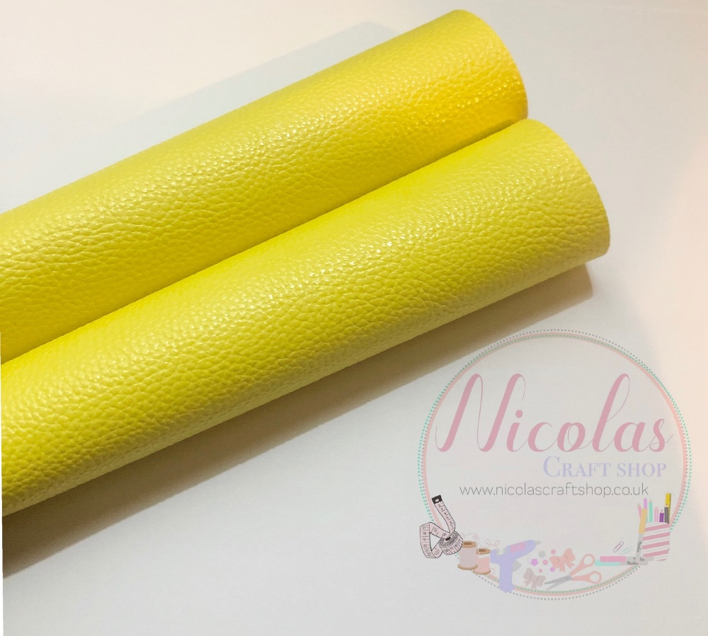 Litchi yellow plain leather a4