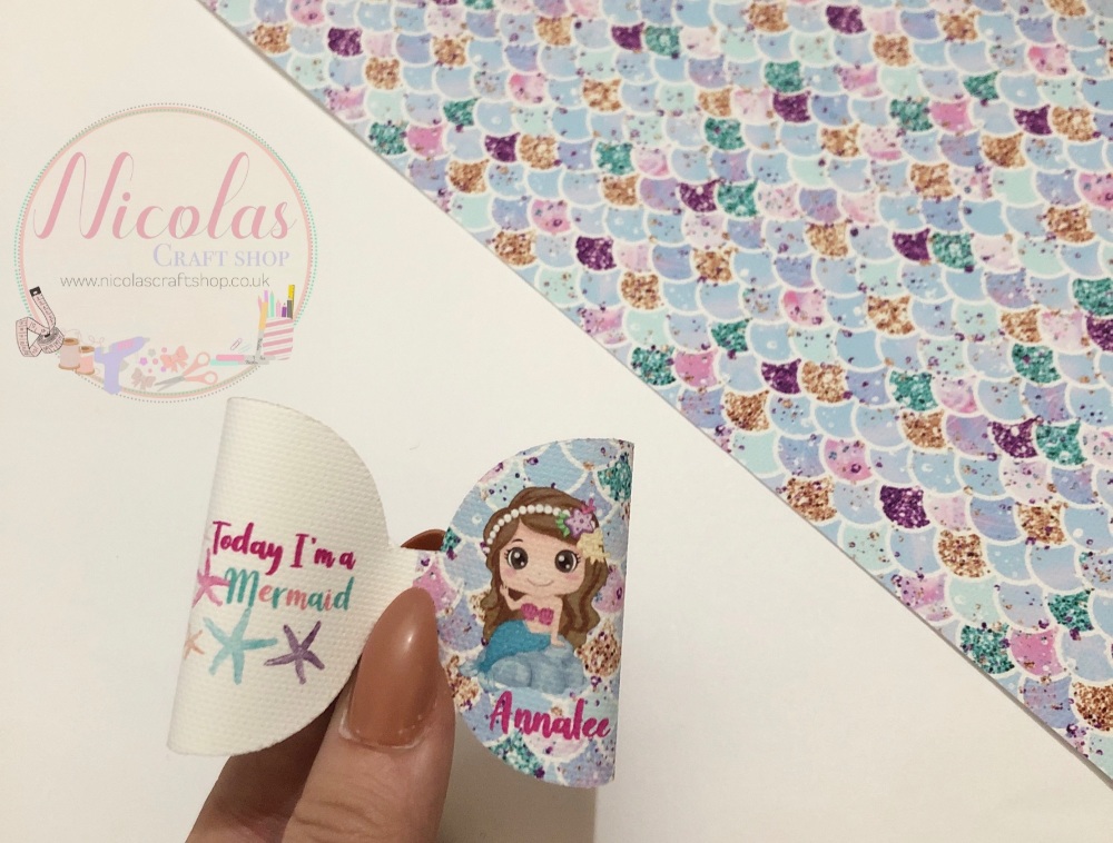 Personalised today i am a mermaid pre cut bow loop