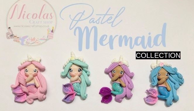Pastel Princess mermaid polymer clay dolls