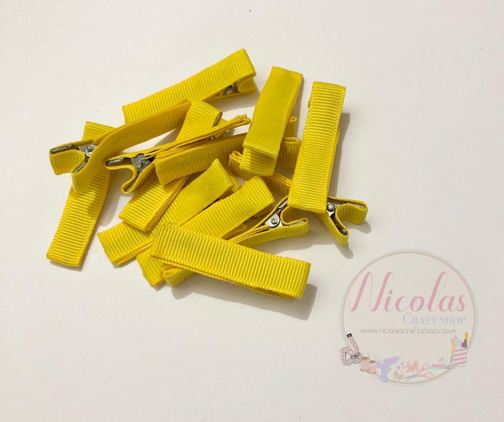 Yellow Pre lined 45mm alligator clips (pack of 10)
