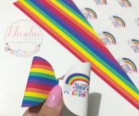 After every storm comes an rainbow printed pre cut bow loop