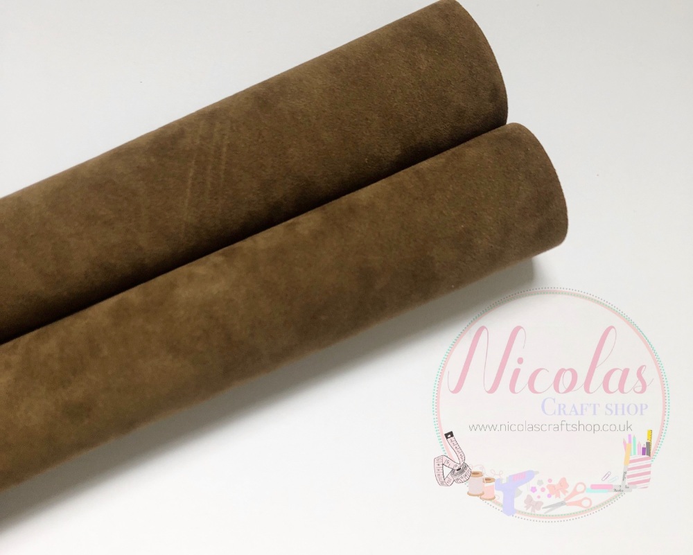Double Sided MID BROWN Suede Fabric Sheet