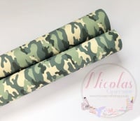 1202 - Camo Camouflaged printed canvas sheet