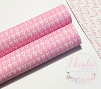 Perfect Pink heart printed leatherette 