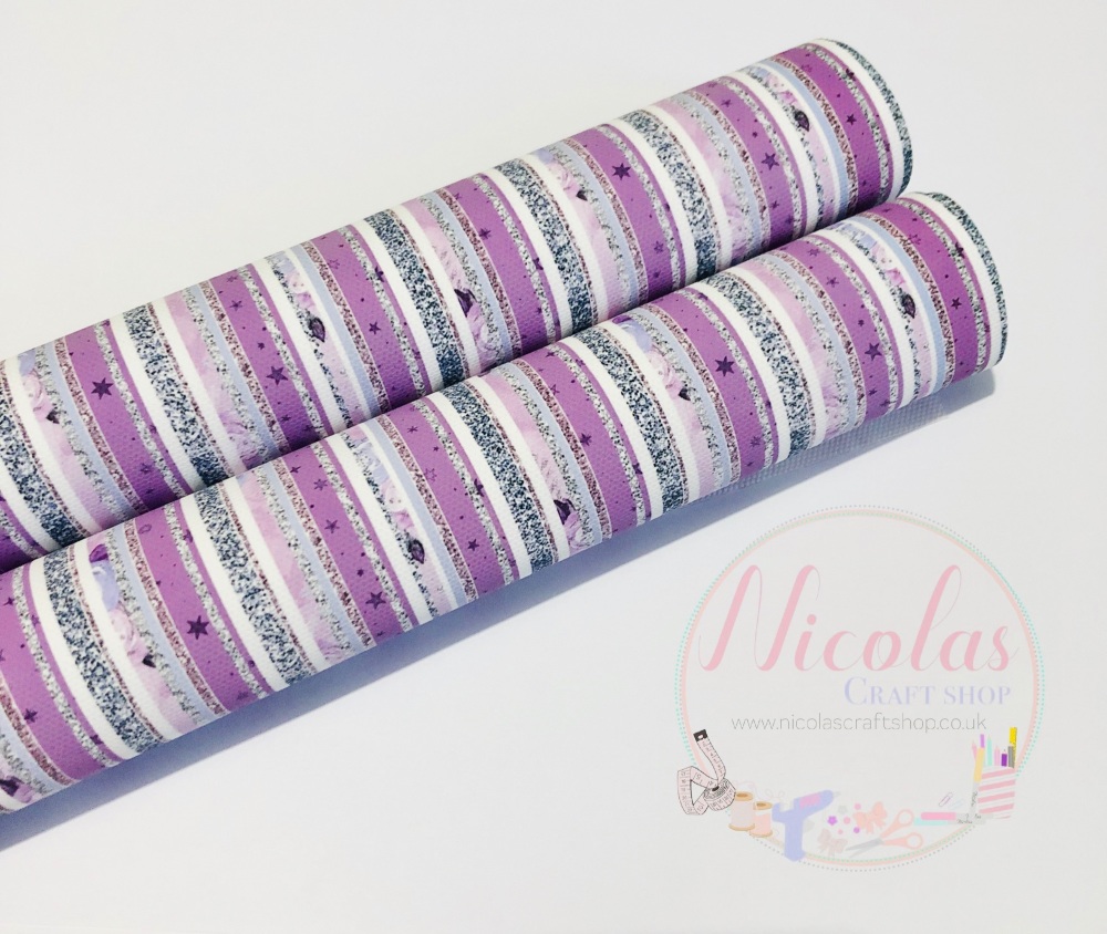 Purple lilac stripe printed canvas sheet