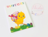HAPPY EASTER - easter chick printed bow cards