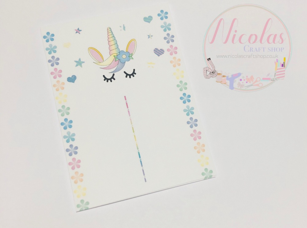 PASTEL SLEEPING UNICORN FLORAL PACK OF 10 PRINTED BOW CARDS