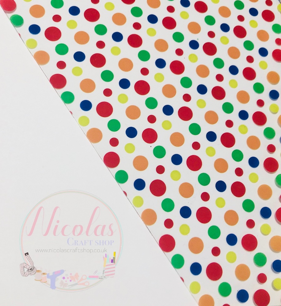 Inspired polka dot printed transparent jelly fabric