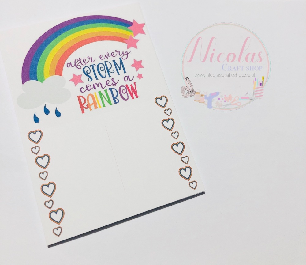 After Every Storm Comes A Rainbow printed Bow display cards 