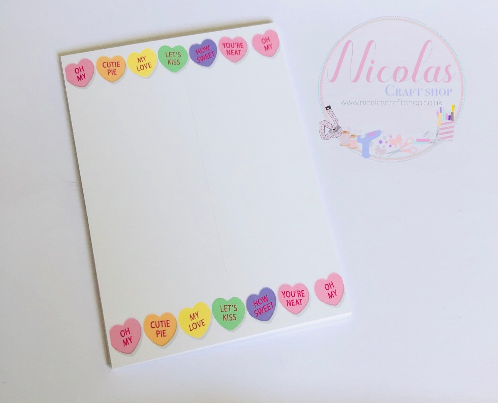 Sweetie love heart printed bow cards (pack of 10)