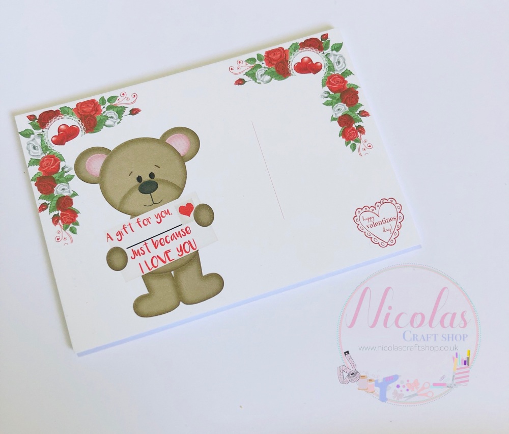 A gift for you because i love you printed bow cards (pack of 10)