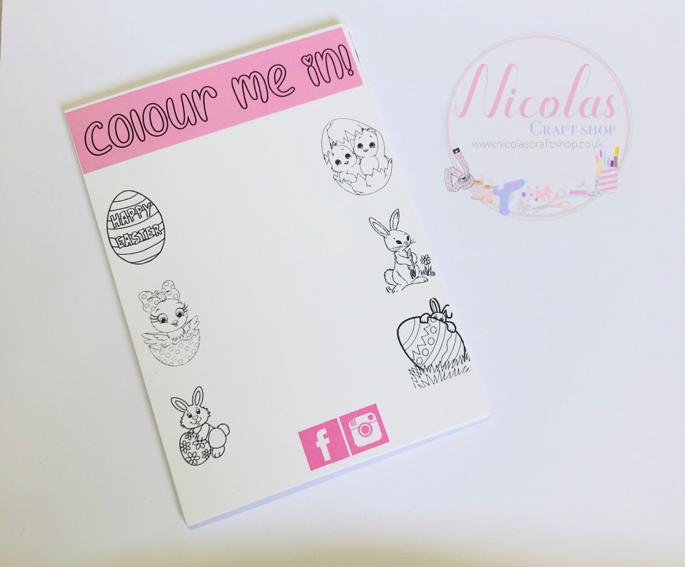 Colour me in easter printed bow cards (pack of 10)