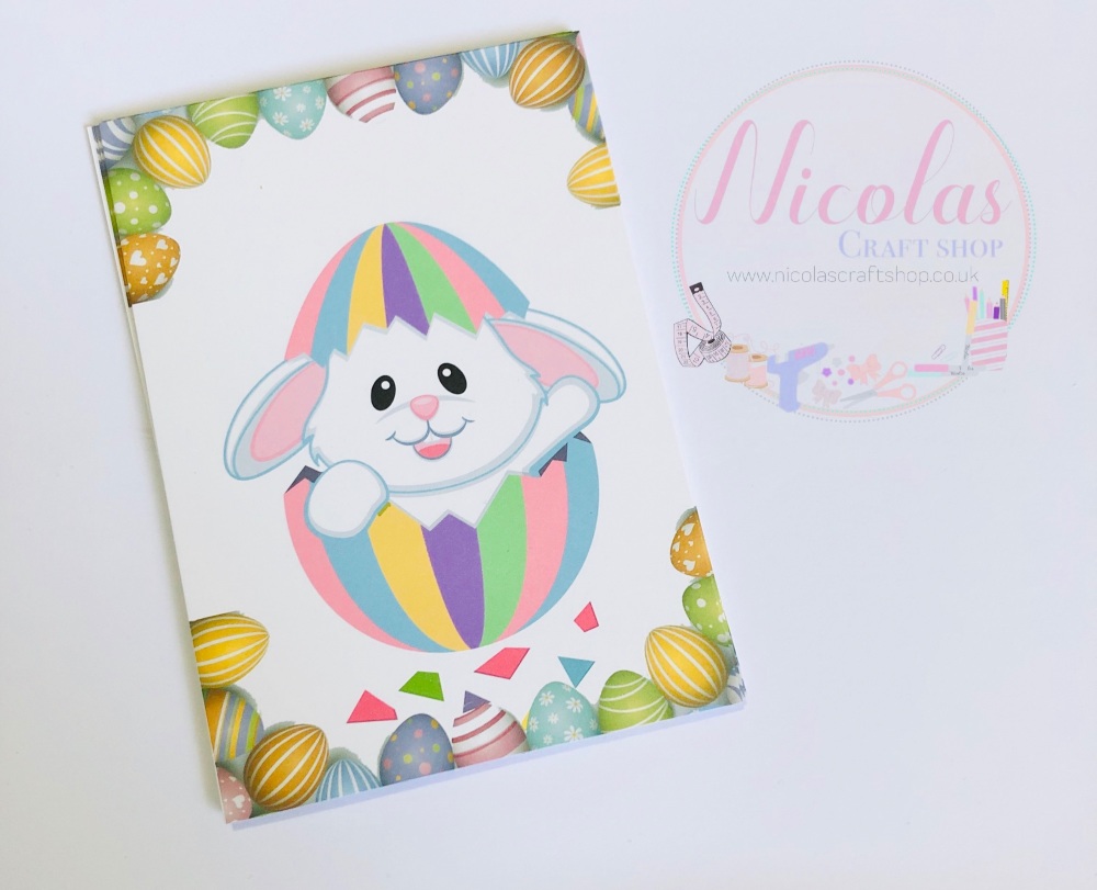 Pastel easter bunny hatching printed bow cards (pack of 10)