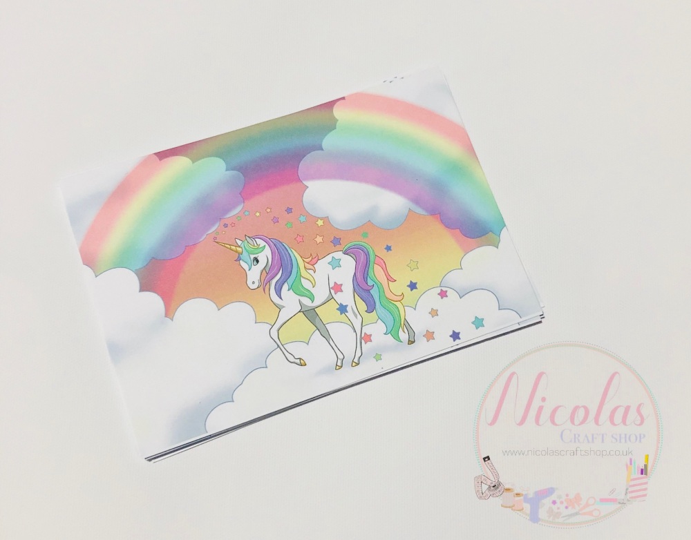 The rainbow unicorn printed bow cards (10 pk)