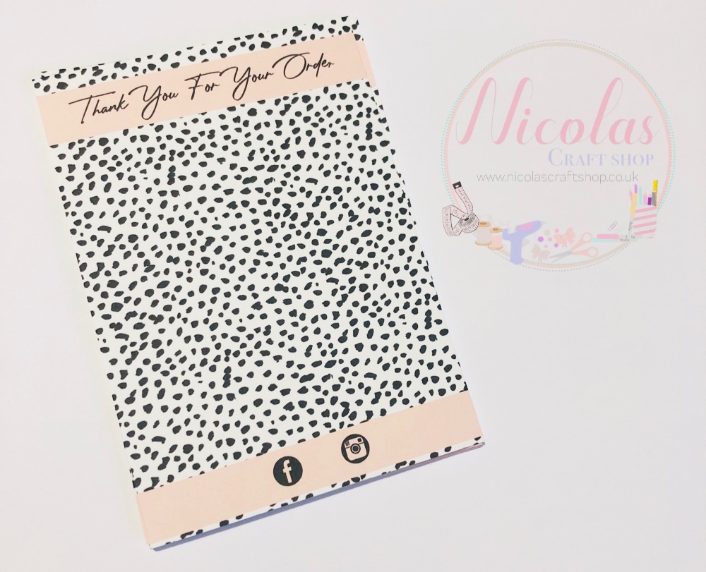 Dalmatian thank you for your order printed bow cards pack of 10