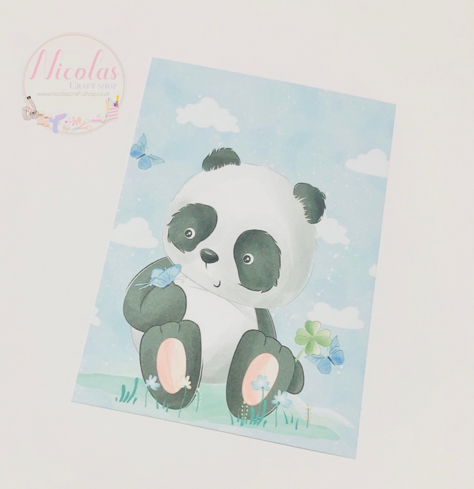 Panda butterfly Printed bow card (pack of 10)