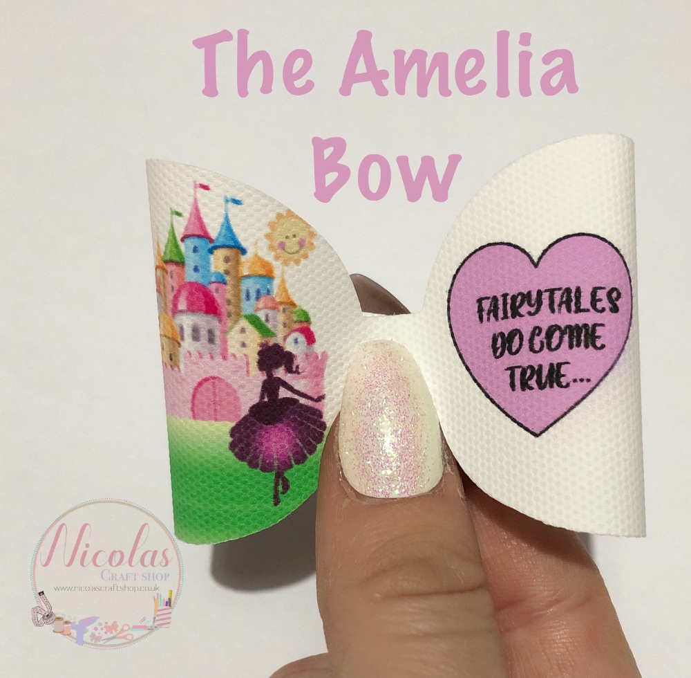 The Amelia Fairytales do come true printed pre cut bow loop