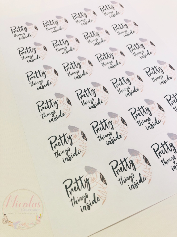 Pretty Things Inside printed sticker sheet
