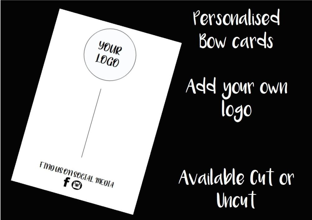 READY MADE BLACK - Personalised Business Logo Printed Bow Cards