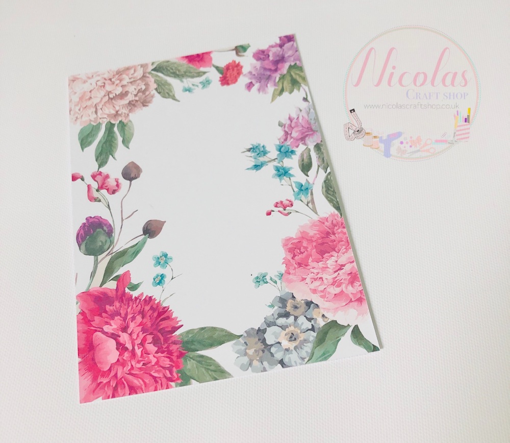 Large Floral printed bow cards