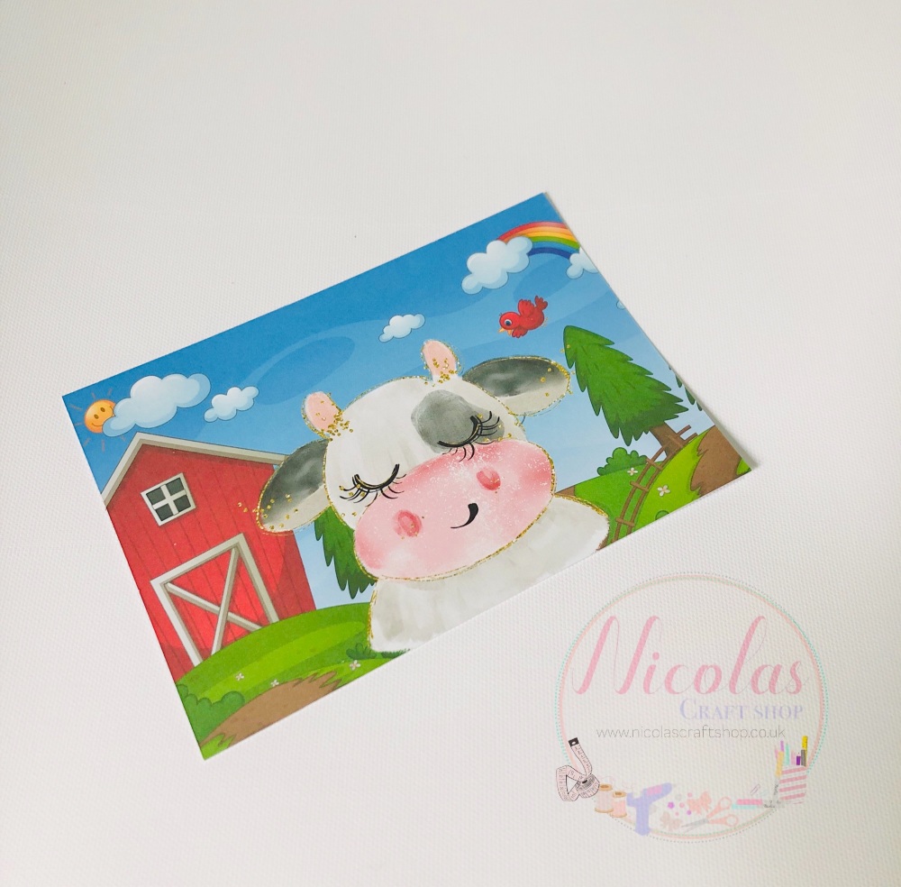 Down At The Farm printed bow cards