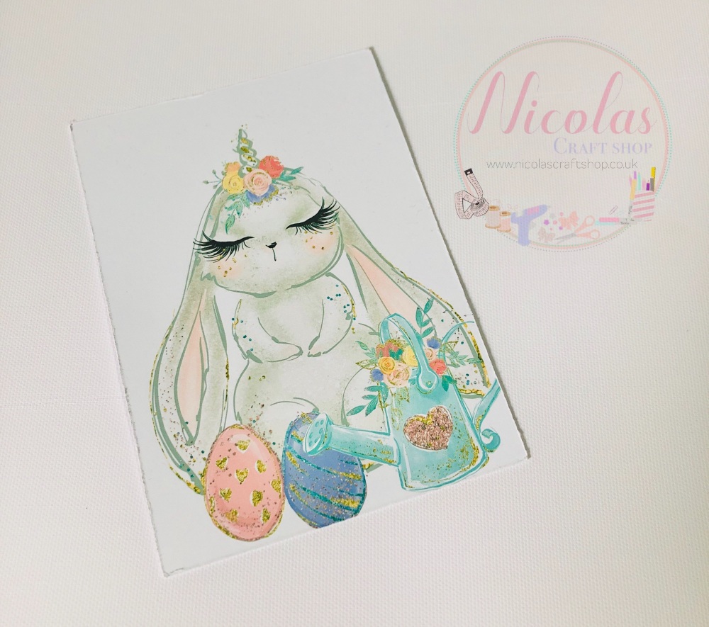 Flappy Ear Easter Bunny Printed Bow cards