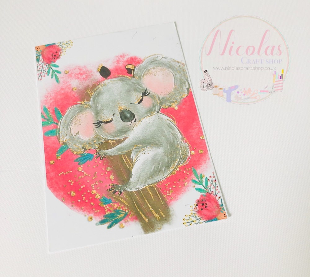 Cute Koala Bear printed bow cards