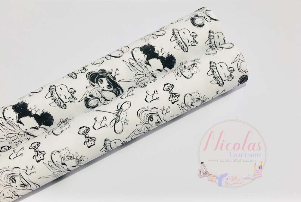 1445 - Colour me in Tooth Fairy printed canvas sheet