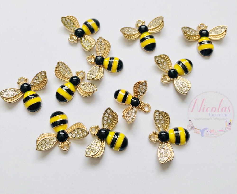 Bumble bee charm bling embellishment