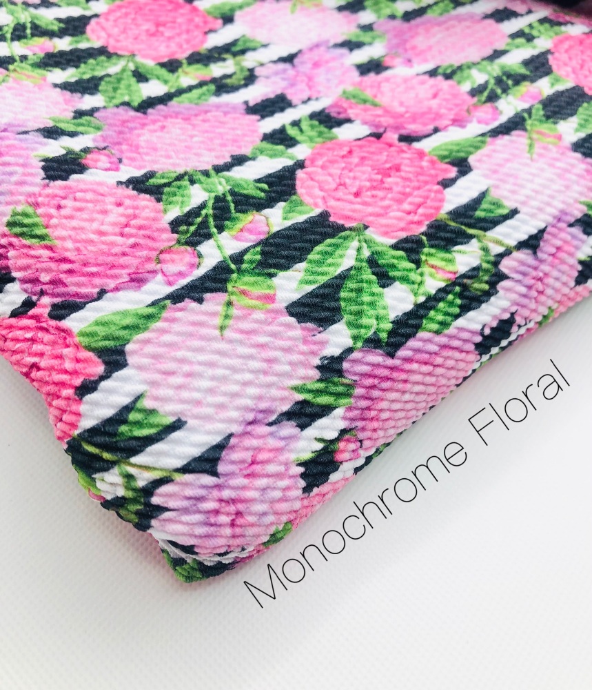 Monochrome Floral Bullet Fabric