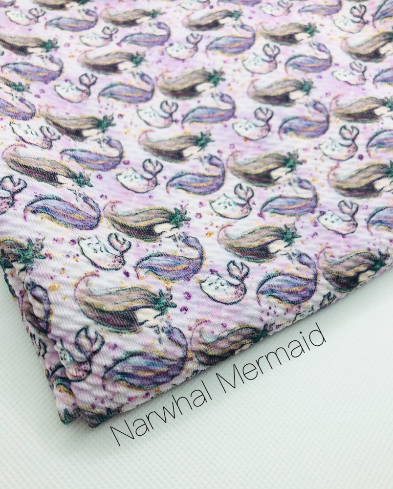 Narwhal Mermaid Bullet Fabric