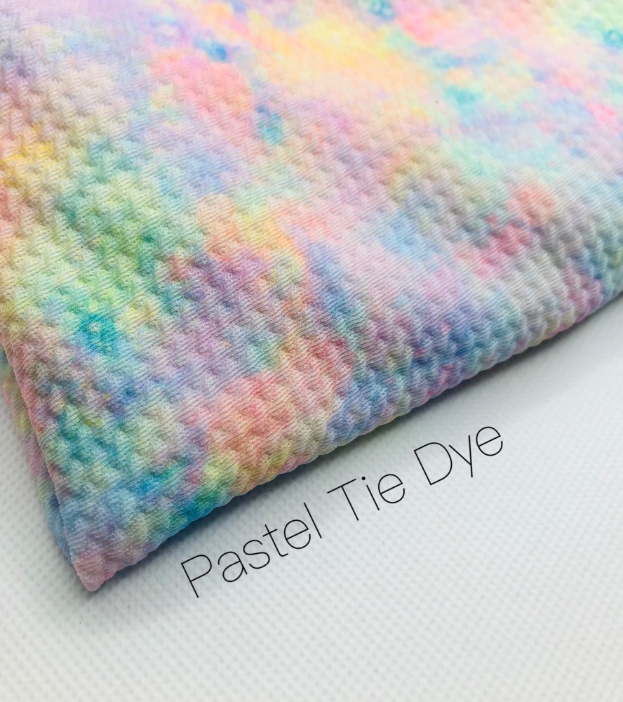 Pastel Tie dye effect rainbow Printed Bullet Fabric