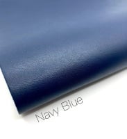 Smooth Navy blue plain leather a4