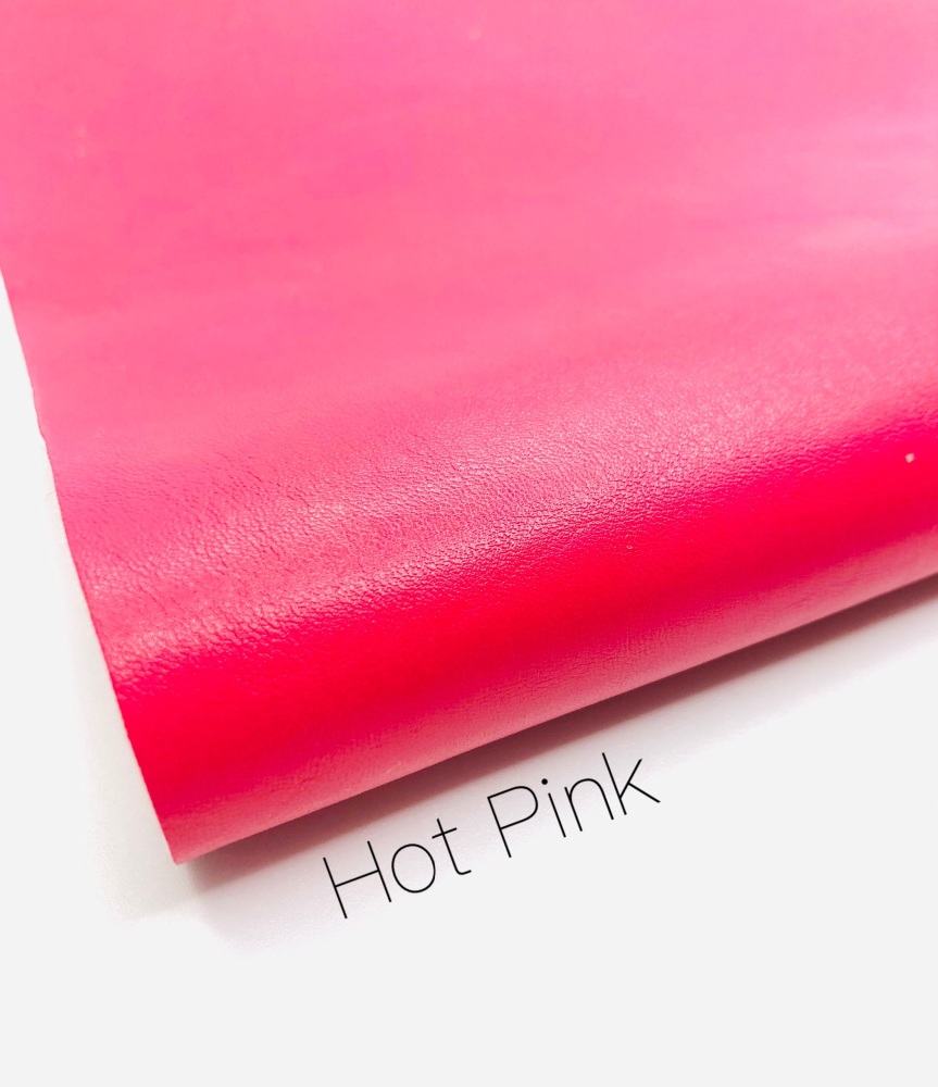 Smooth Plain Hot pink synthetic leather 
