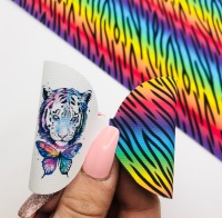 Tiger Bright Rainbow pre cut bow loop