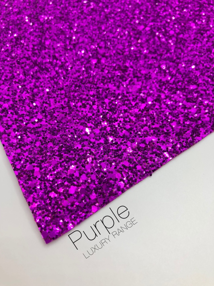 a grade pure purple luxury chunky glitter fabric