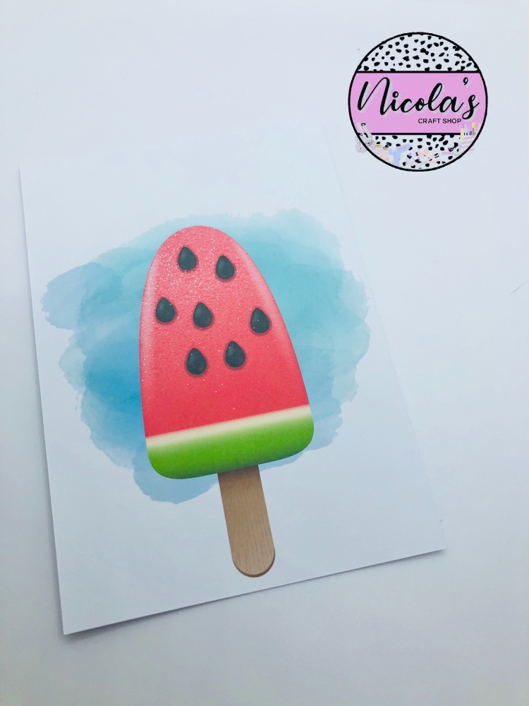 Watermelon ice lolly printed bow cards (10pk)