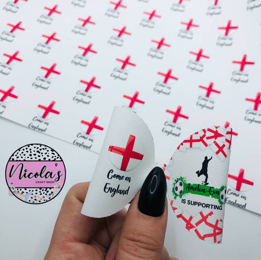 Come On England personalised pre cut bow loop