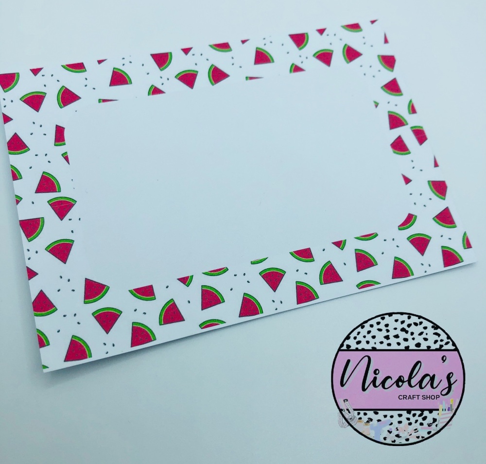 Simple Watermelon Border printed bow display cards