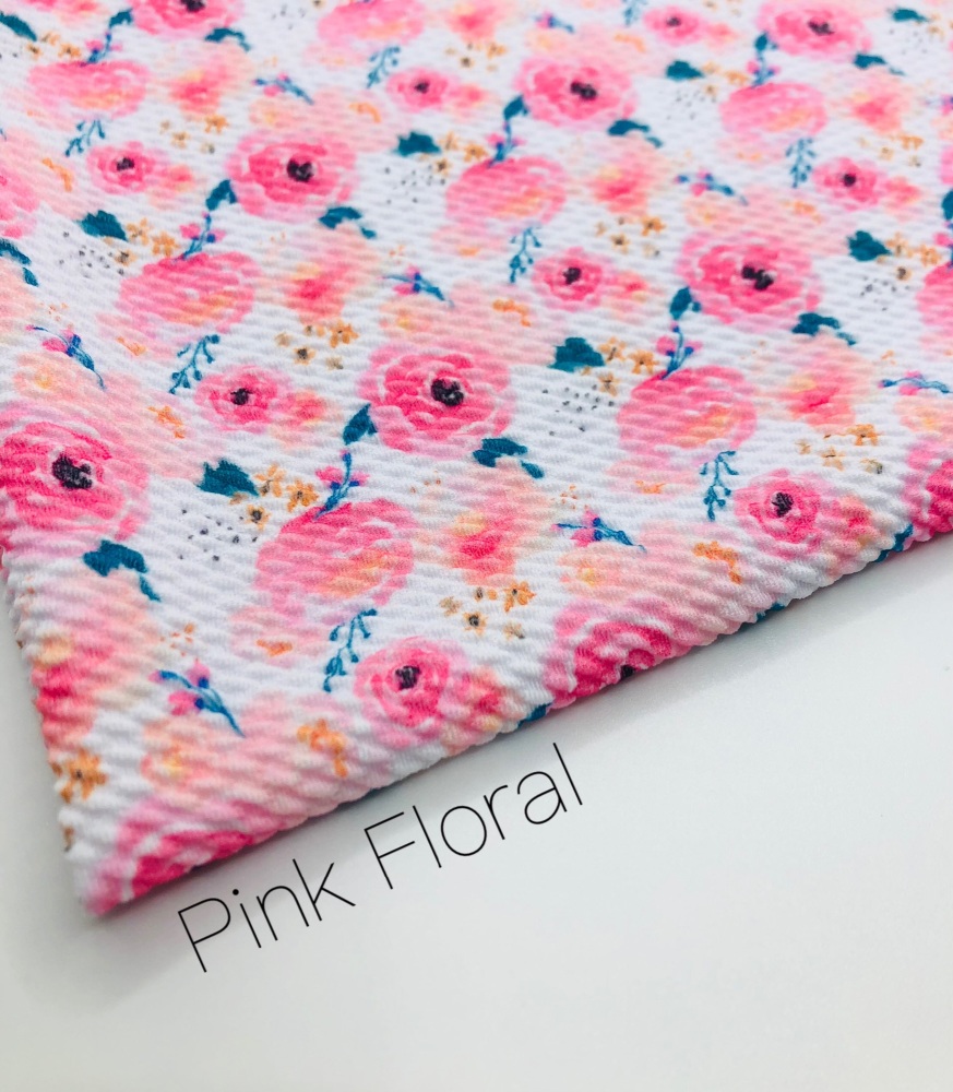 Pink Floral Flower Printed Bullet Fabric