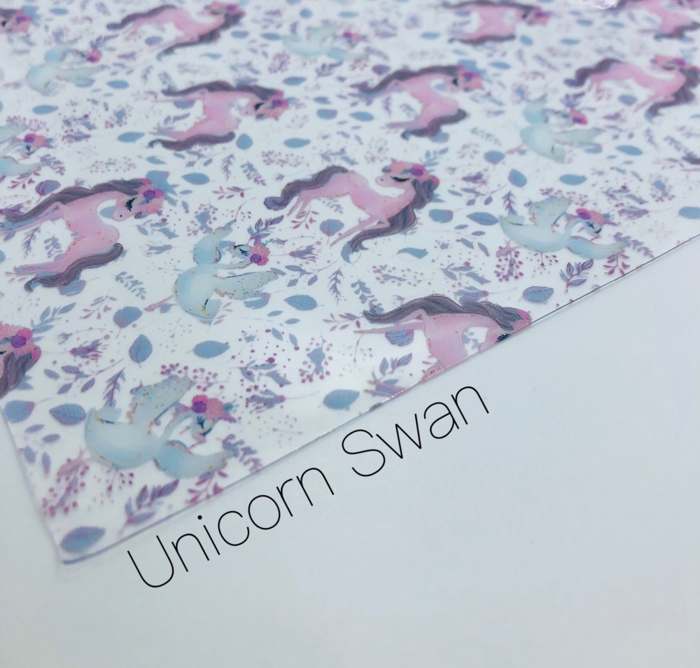 Unicorn Swan Transparent jelly fabric