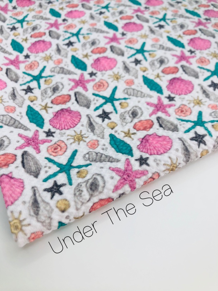Under The sea mermaid sea shell Printed Bullet Fabric